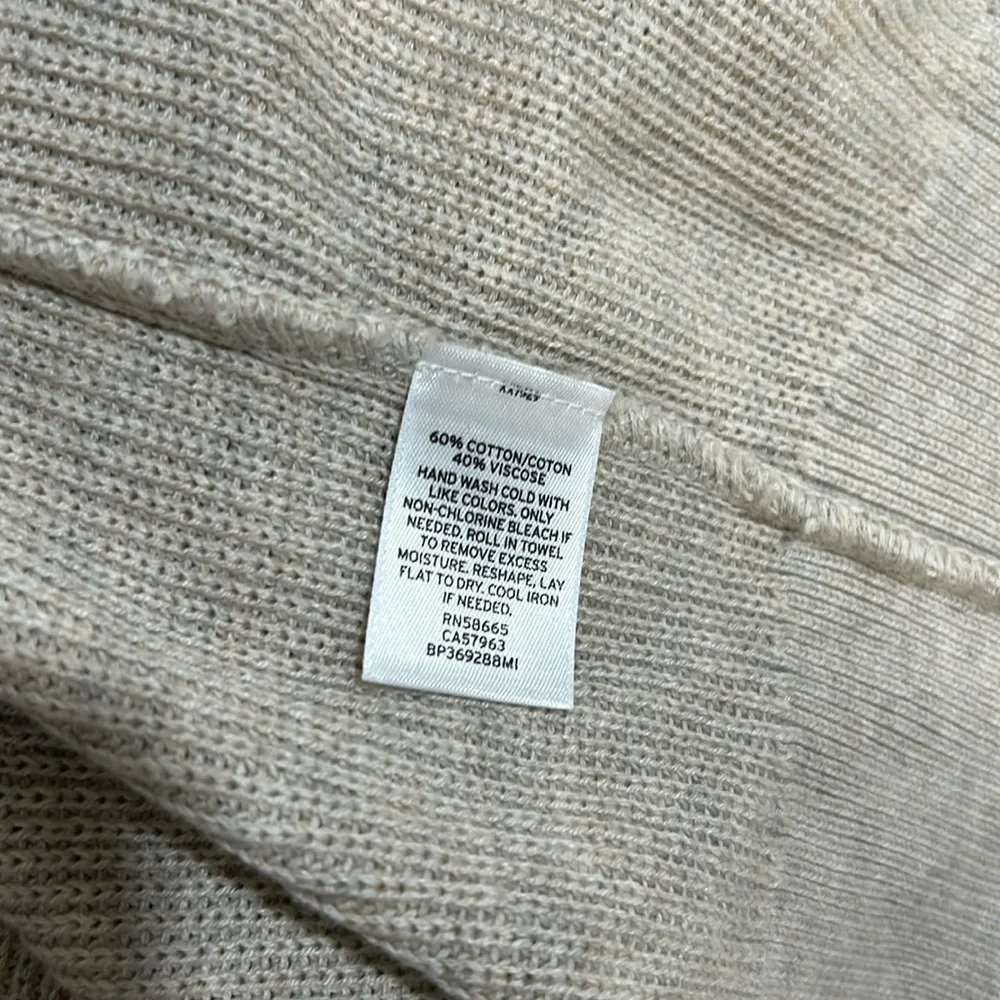 B.P WOMENS OPEN FRONT LONG LINE CARDIGAN BEIGE Sz MD - Picture 5 of 8